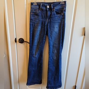 American Eagle Low Rise Mid Wash Kick Boot Jeans